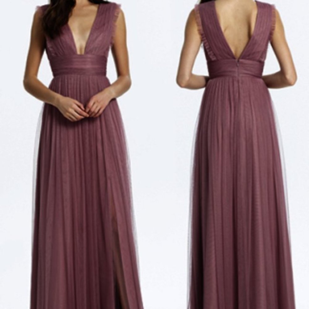 MONIQUE LHUILLIER Bridesmaid Dress, Vintage Teal, size  4